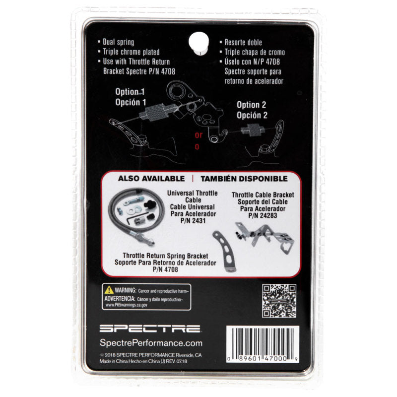 Spectre Throttle Return Spring Kit Spectre Throttle Return Spring Kit