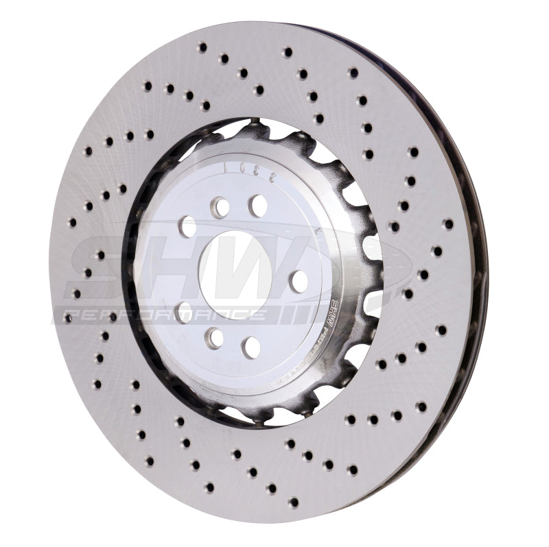 SHW 18-21 BMW M5 4.4L Right Rear Cross-Drilled Lightweight Brake Rotor (34217991104) SHW 18-21 BMW M5 4.4L Right Rear Cross-Drilled Lightweight Brake Rotor (34217991104)