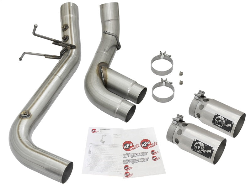 aFe Victory Series 4in 409-SS DPF-Back Exhaust w/ Dual Polished Tips 2017 GM Duramax V8-6.6L(td) L5P aFe Victory Series 4in 409-SS DPF-Back Exhaust w/ Dual Polished Tips 2017 GM Duramax V8-6.6L(td) L5P