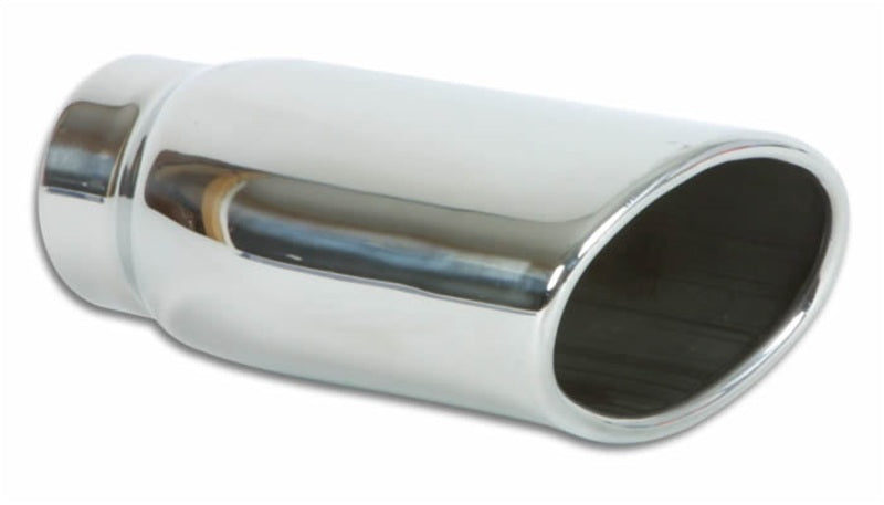 Vibrant 4.5in x 3in Oval SS Exhaust Tip (Single Wall Angle Cut Rolled Edge) Vibrant 4.5in x 3in Oval SS Exhaust Tip (Single Wall Angle Cut Rolled Edge)