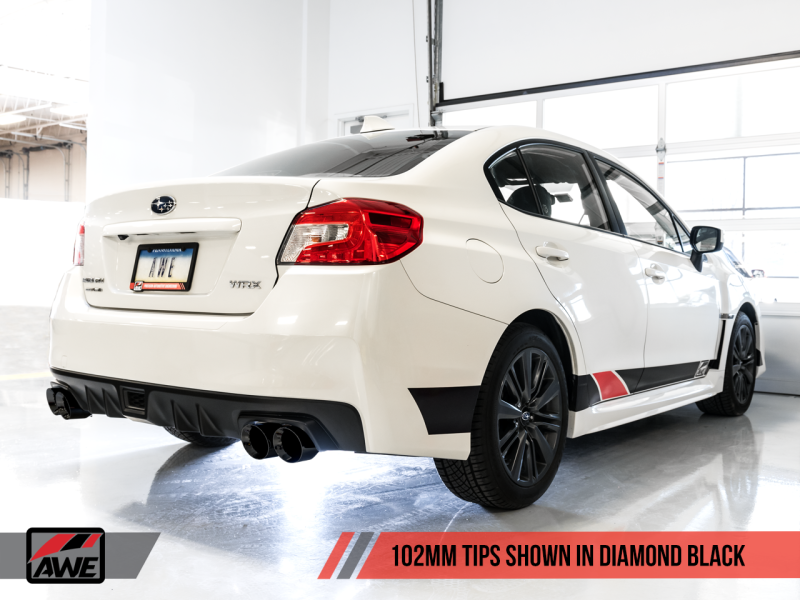 AWE Tuning 2015+ Subaru WRX VA Sedan Touring Edition Exhaust - Diamond Black Tips (102mm) AWE Tuning 2015+ Subaru WRX VA Sedan Touring Edition Exhaust - Diamond Black Tips (102mm)