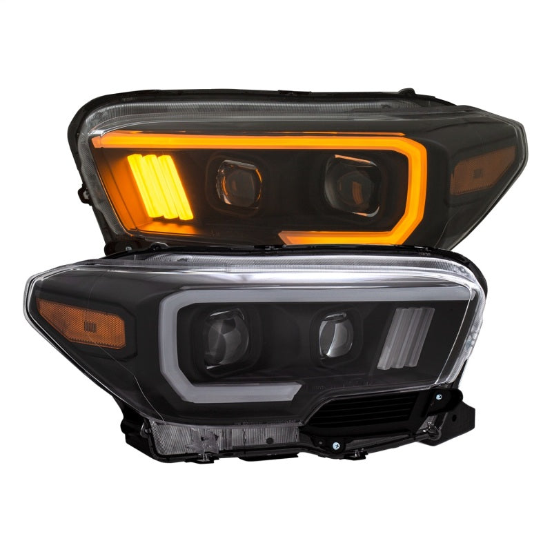 ANZO 2016-2017 Toyota Tacoma Projector Headlights w/ Plank Style Switchback Black w/ Amber w/ DRL ANZO 2016-2017 Toyota Tacoma Projector Headlights w/ Plank Style Switchback Black w/ Amber w/ DRL