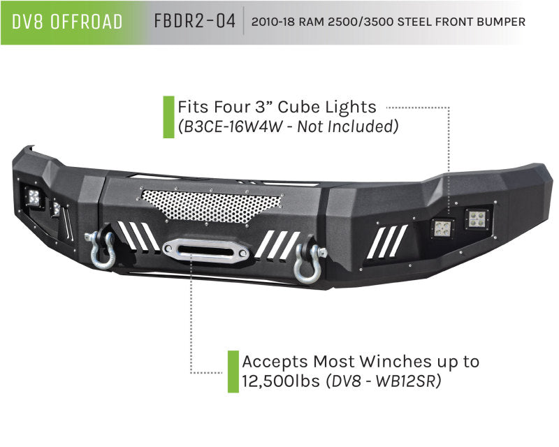 DV8 Offroad 10-18 RAM 2500 Front Bumper DV8 Offroad 10-18 RAM 2500 Front Bumper
