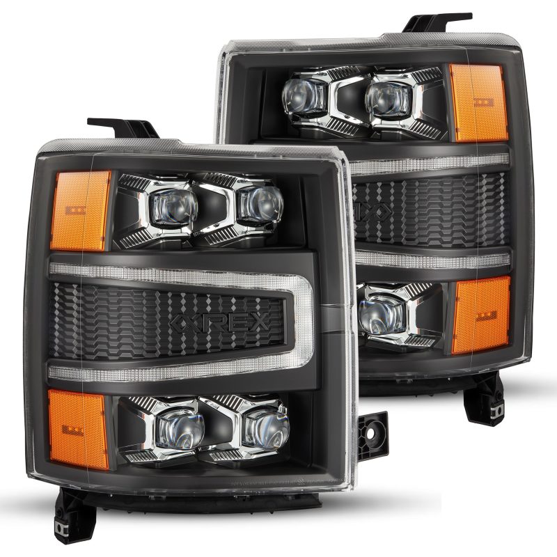 AlphaRex 04-15 Chevy 1500HD NOVA-Series LED Proj Headlights Black w/Activ Light/Seq Signal & SB DRL AlphaRex 04-15 Chevy 1500HD NOVA-Series LED Proj Headlights Black w/Activ Light/Seq Signal & SB DRL