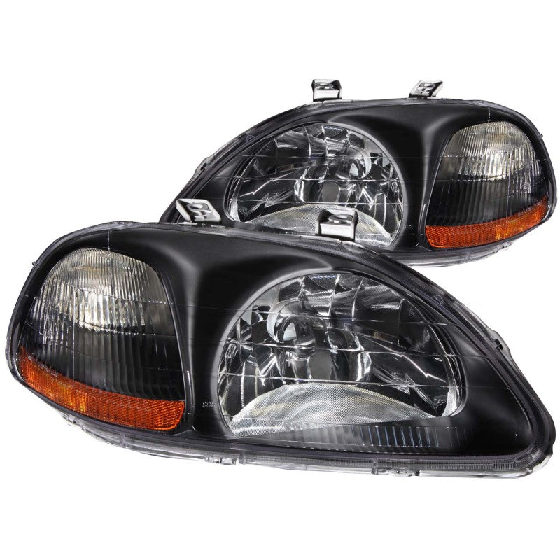 ANZO 1996-1998 Honda Civic Crystal Headlights Black ANZO 1996-1998 Honda Civic Crystal Headlights Black