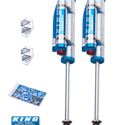 King Shocks 07-18 Jeep Wrangler JK Rear 2.5 Dia Piggy Hose Res Shocks 0-2in Lift w/Adjuster (Pair)