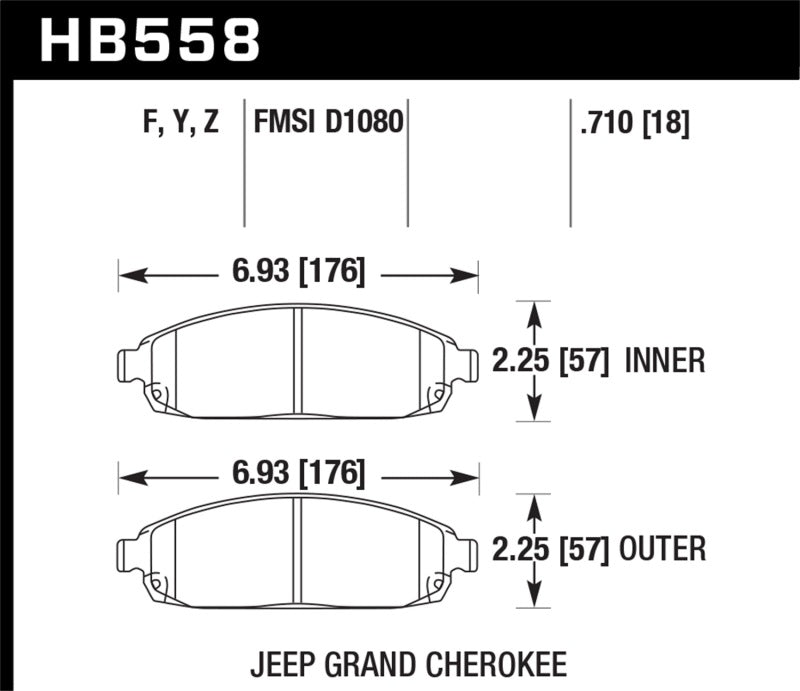 Hawk 06-10 Jeep Commander / 05-10 Grand Cherokee Front LTS Street Brake Pads Hawk 06-10 Jeep Commander / 05-10 Grand Cherokee Front LTS Street Brake Pads