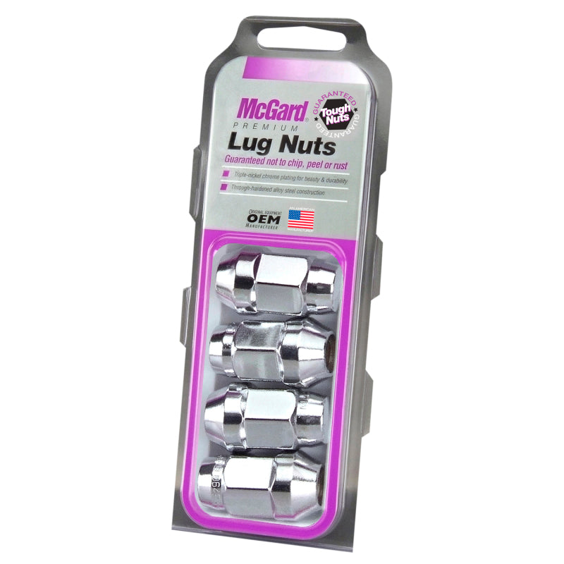 McGard Hex Lug Nut (Cone Seat Bulge Style) M14X1.5 / 22mm Hex / 1.635in. Length (4-Pack) - Chrome McGard Hex Lug Nut (Cone Seat Bulge Style) M14X1.5 / 22mm Hex / 1.635in. Length (4-Pack) - Chrome