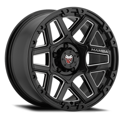 Mamba M23 18x9 5x127 ET12 Gloss Black w/ Machined Ball Cut