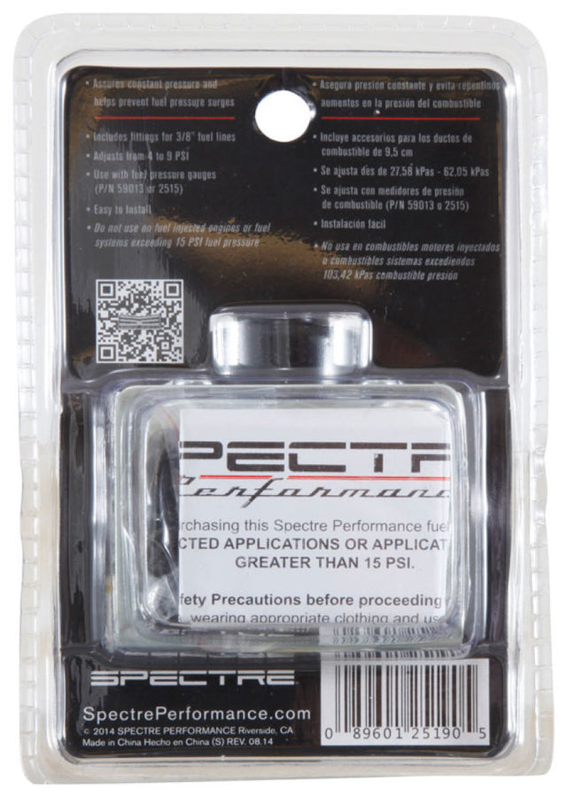 Spectre Fuel Pressure Regulator 5-9psi Spectre Fuel Pressure Regulator 5-9psi