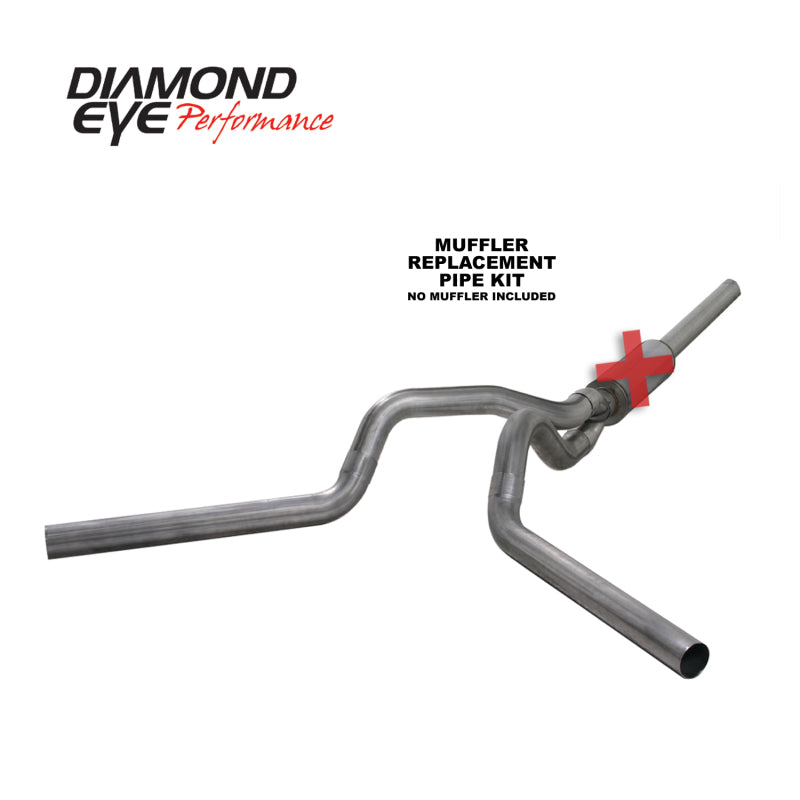 Diamond Eye KIT 4in CB MFLR RPLCMENT PIPE DUAL SS: 2004.5-2007.5 DODGE CUMMINS 600 Diamond Eye KIT 4in CB MFLR RPLCMENT PIPE DUAL SS: 2004.5-2007.5 DODGE CUMMINS 600
