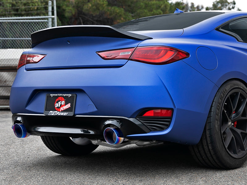 aFe POWER Takeda 2.5in 304 SS CB Exhaust w/ Blue Flame Tips 17-19 Infiniti Q60 V6-3.0L (tt) aFe POWER Takeda 2.5in 304 SS CB Exhaust w/ Blue Flame Tips 17-19 Infiniti Q60 V6-3.0L (tt)