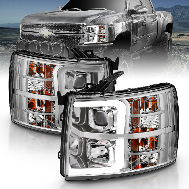 ANZO 2007-2013 Chevy Silverado 1500 Projector Plank Style Chrome Amber ANZO 2007-2013 Chevy Silverado 1500 Projector Plank Style Chrome Amber