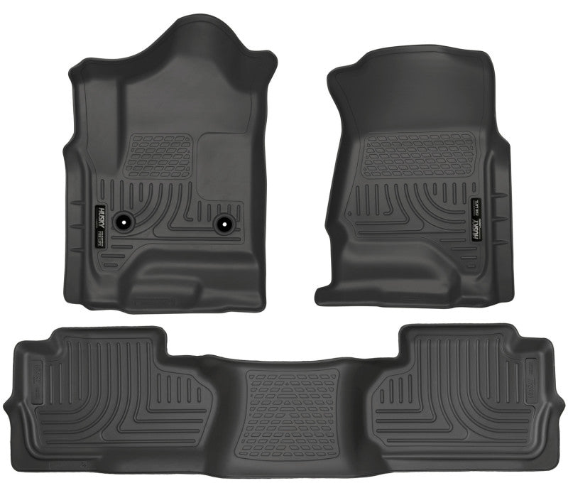 Husky Liners 14 Chevrolet Silverado/GMC Sierra Dbl Cab WeatherBeater Black Front&2nd Seat Floor Line Husky Liners 14 Chevrolet Silverado/GMC Sierra Dbl Cab WeatherBeater Black Front&2nd Seat Floor Line