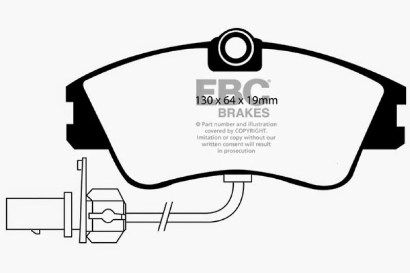 EBC 00 Volkswagen Eurovan 2.8 (Lucas) with Wear Leads Greenstuff Front Brake Pads EBC 00 Volkswagen Eurovan 2.8 (Lucas) with Wear Leads Greenstuff Front Brake Pads