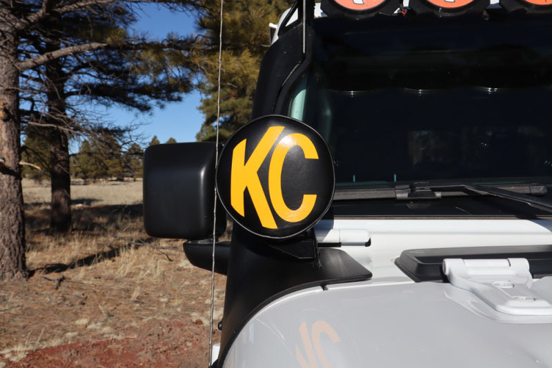 KC HiLiTES 6in. Round Soft Cover (Pair) - Black w/Yellow KC Logo KC HiLiTES 6in. Round Soft Cover (Pair) - Black w/Yellow KC Logo