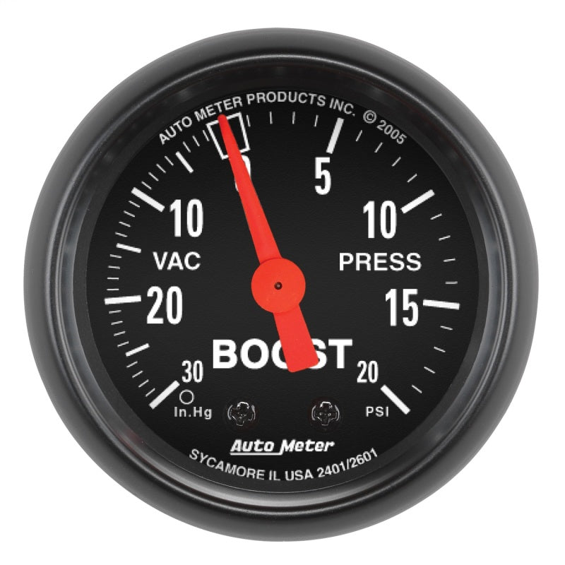 Autometer Z Series 52mm 20 PSI Mechanical Boost Vacumm Gauge Autometer Z Series 52mm 20 PSI Mechanical Boost Vacumm Gauge