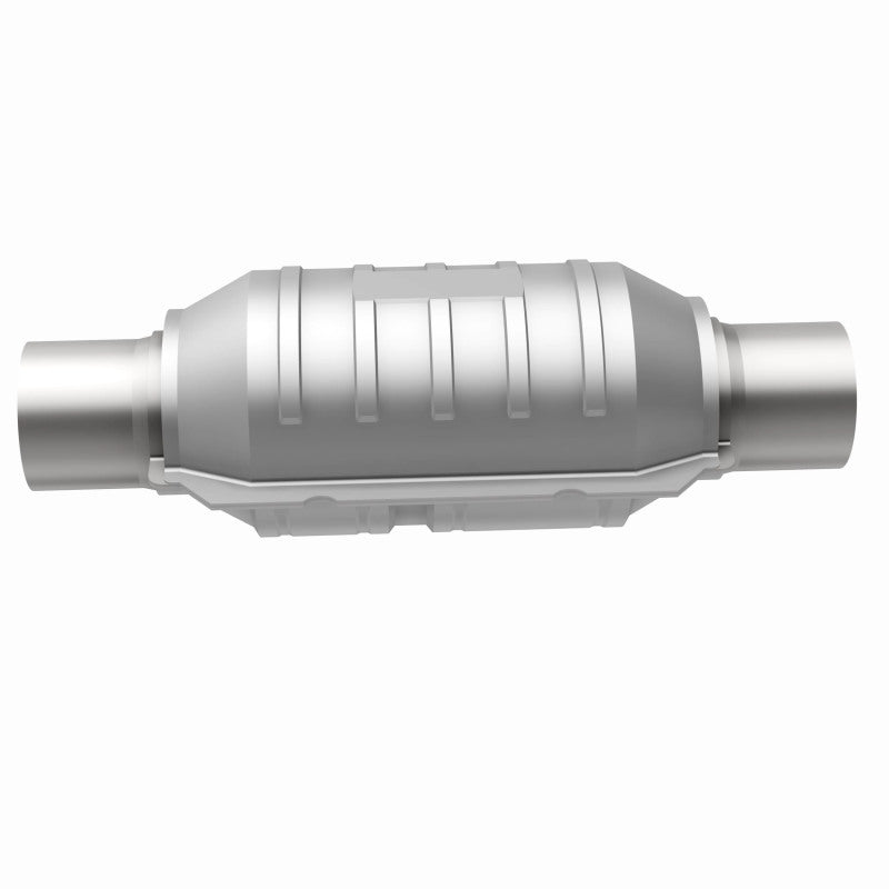MagnaFlow Conv Univ 2.25in Inlet/Outlet Center/Center Round 9in Body L x 5.125in W x 13in Overall L MagnaFlow Conv Univ 2.25in Inlet/Outlet Center/Center Round 9in Body L x 5.125in W x 13in Overall L