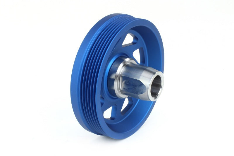 Perrin 2022 BRZ/86 / 19-22 Subaru WRX Lightweight Crank Pulley (FA/FB Eng w/Small Hub) - Blue Perrin 2022 BRZ/86 / 19-22 Subaru WRX Lightweight Crank Pulley (FA/FB Eng w/Small Hub) - Blue