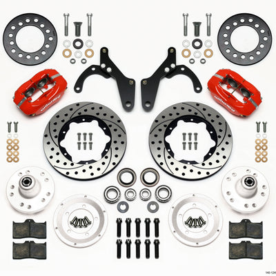 Wilwood Forged Dynalite Front Kit 11.00in Drill-Red 59-64 Chevy Impala / 63-64 Corvette