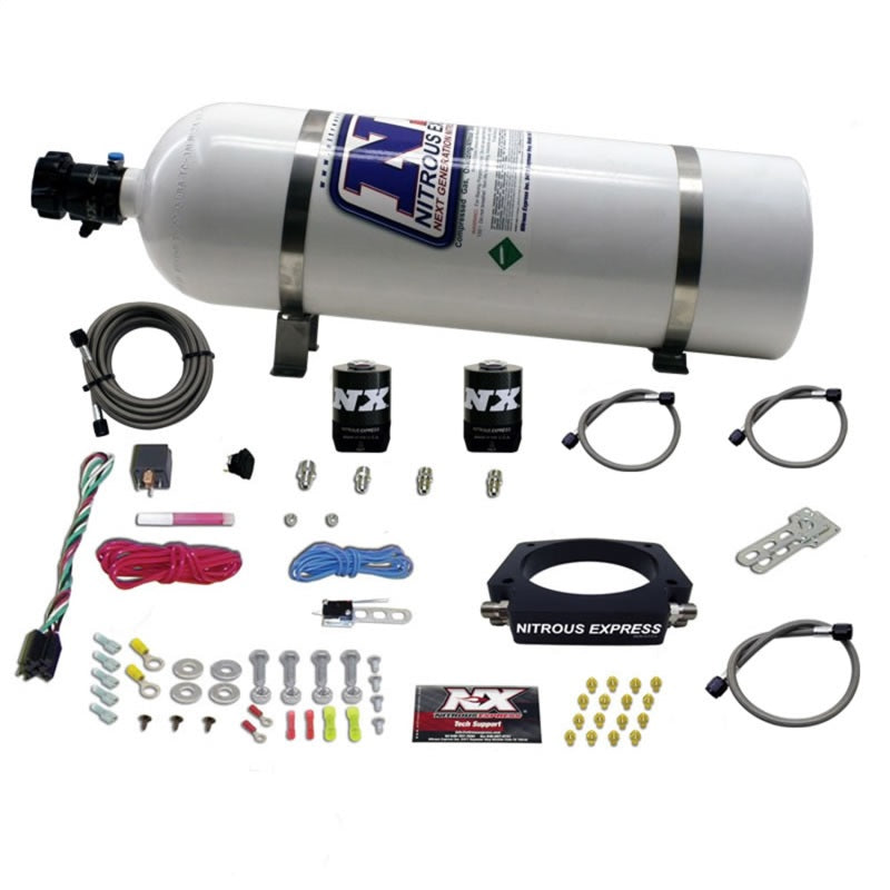 Nitrous Express GM LS 102mm Nitrous Plate Kit (50-400HP) w/15lb Bottle Nitrous Express GM LS 102mm Nitrous Plate Kit (50-400HP) w/15lb Bottle