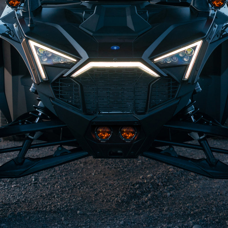 Rigid Industries 2017+ Polaris Pro R/Turbo R Revolve Amber PRO Grille Light Kit Rigid Industries 2017+ Polaris Pro R/Turbo R Revolve Amber PRO Grille Light Kit