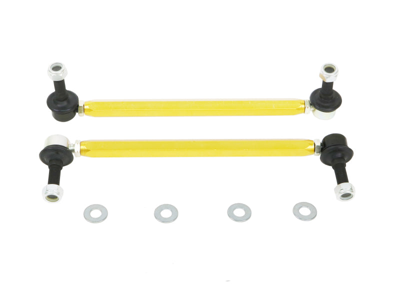 Whiteline 18-19 Kia Stinger Front Sway Bar Link Assembly Heavy Duty Adjustable Steel Ball Whiteline 18-19 Kia Stinger Front Sway Bar Link Assembly Heavy Duty Adjustable Steel Ball