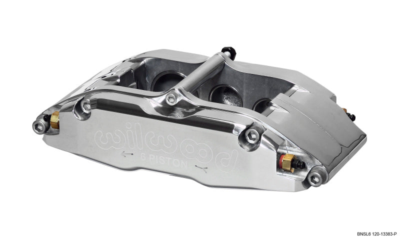 Wilwood Caliper-BNSL6-LH-Polished 1.62/1.12/1.12in Pistons 1.10in Disc Wilwood Caliper-BNSL6-LH-Polished 1.62/1.12/1.12in Pistons 1.10in Disc