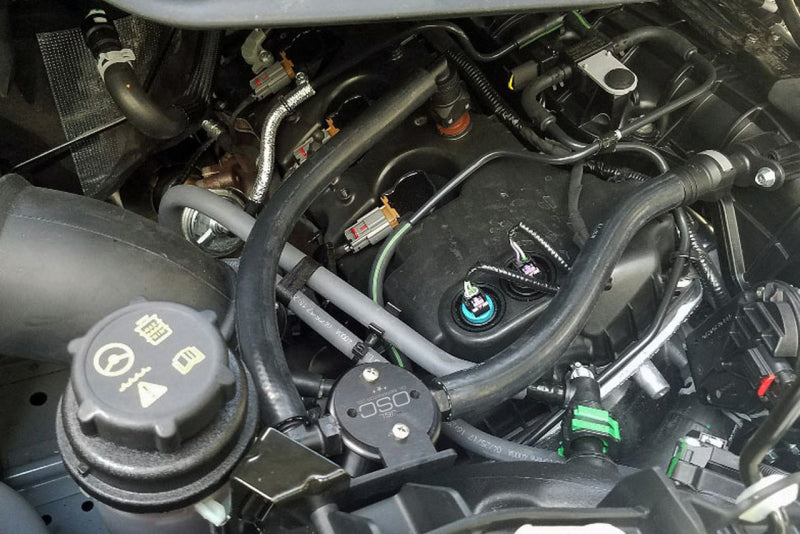 J&L 15-24 Ford Transit 150/250/350 3.5L EcoBoost Passenger Side Oil Separator 3.0 - Black Anodiz J&L 15-24 Ford Transit 150/250/350 3.5L EcoBoost Passenger Side Oil Separator 3.0 - Black Anodiz