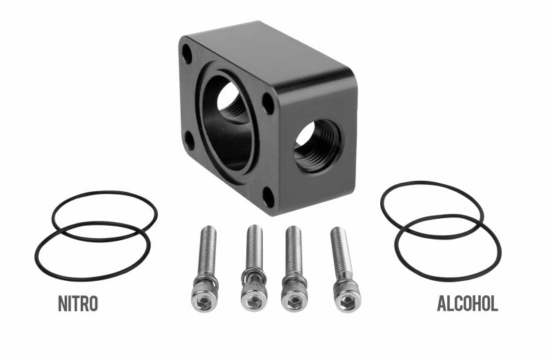 Aeromotive Spur Gear Pump Distribution Block - 2x AN-06 Aeromotive Spur Gear Pump Distribution Block - 2x AN-06