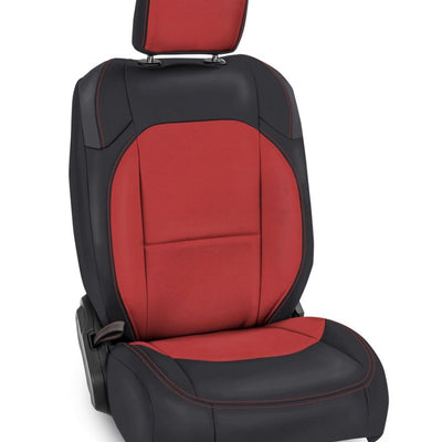 PRP 2018+ Jeep Wrangler JLU/4 Door/ Jeep Gladiator JT/ Rubicon Front Seat Covers (Pair) - Black/Red