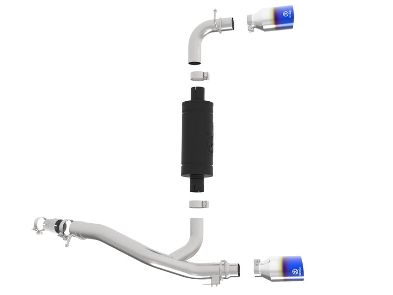 aFe Takeda 3in 304 SS Axle-Back Exhaust System w/ Blue Flame Tip 16-18 Ford Focus RS 2.3L (t) aFe Takeda 3in 304 SS Axle-Back Exhaust System w/ Blue Flame Tip 16-18 Ford Focus RS 2.3L (t)