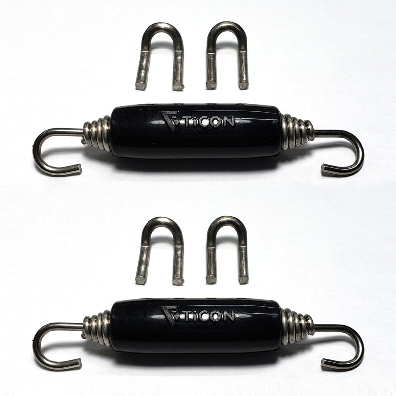 Stainless Bros Spring Tab Kit - 5 Pack SS304 (5 Springs 10 Hooks and 5 Black Silicone Sleeves) Stainless Bros Spring Tab Kit - 5 Pack SS304 (5 Springs 10 Hooks and 5 Black Silicone Sleeves)