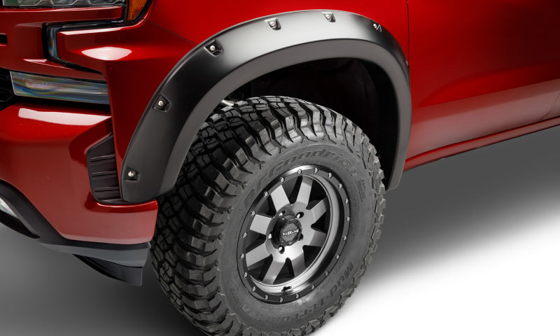 Bushwacker 22-23 Chevrolet Silverado 1500 (Ex. ZR2) Pocket Style Fender Flares 2pc Front - Black Bushwacker 22-23 Chevrolet Silverado 1500 (Ex. ZR2) Pocket Style Fender Flares 2pc Front - Black