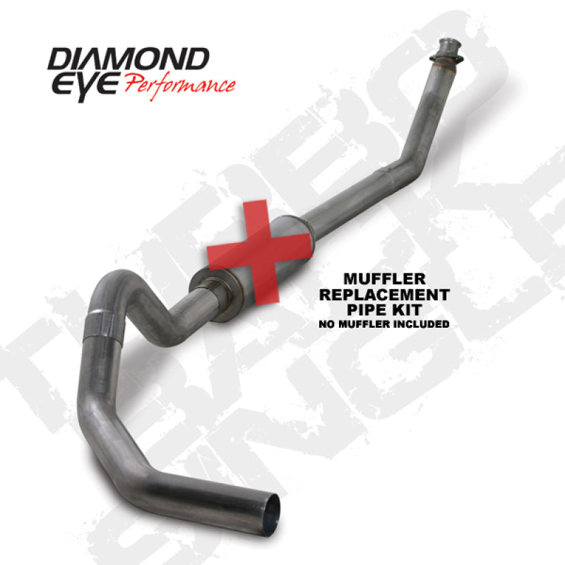 Diamond Eye KIT 4in TB MFLR RPLCMENT PIPE SGL SS: 98.5-02 DODGE CUMMINS 5.9L Diamond Eye KIT 4in TB MFLR RPLCMENT PIPE SGL SS: 98.5-02 DODGE CUMMINS 5.9L