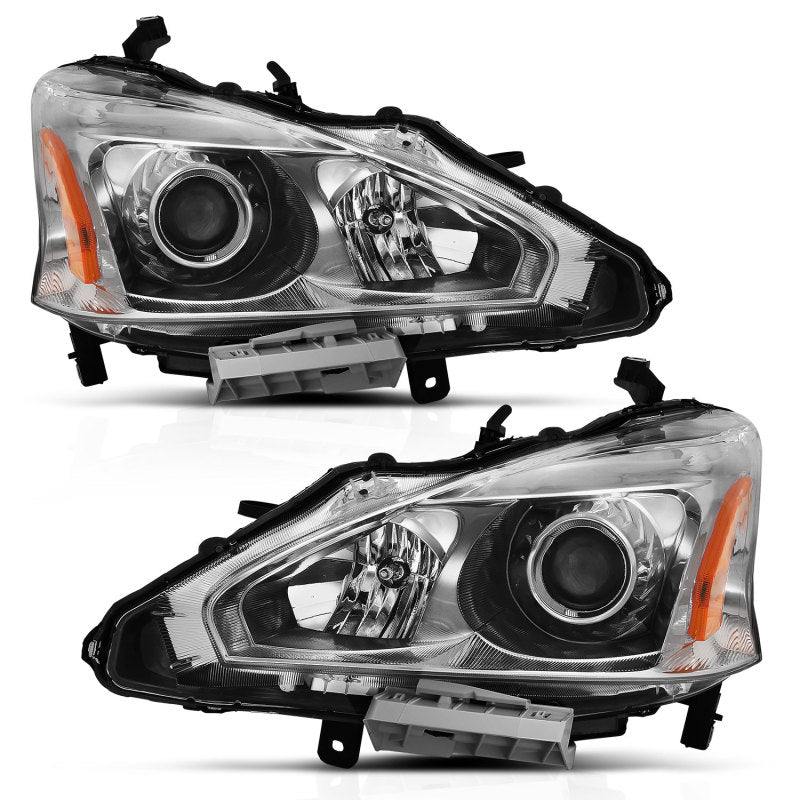 ANZO 2013-2015 Nissan Altima Projector Headlight Chrome Amber ANZO 2013-2015 Nissan Altima Projector Headlight Chrome Amber