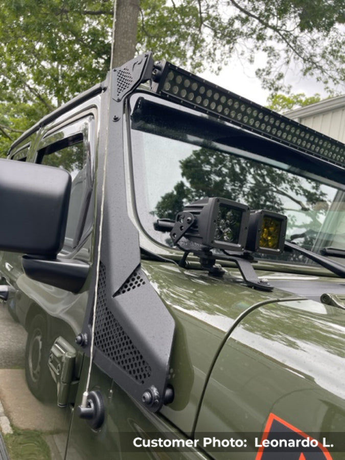 Go Rhino 18-20 Jeep Wrangler JL/JLU/Gladiator JT Light Mount - Two 3in Cubes Go Rhino 18-20 Jeep Wrangler JL/JLU/Gladiator JT Light Mount - Two 3in Cubes