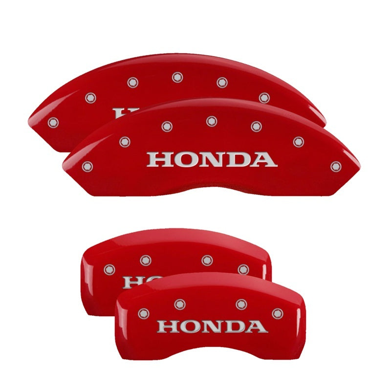 MGP 4 Caliper Covers Engraved Front & Rear Honda Red finish silver ch MGP 4 Caliper Covers Engraved Front & Rear Honda Red finish silver ch