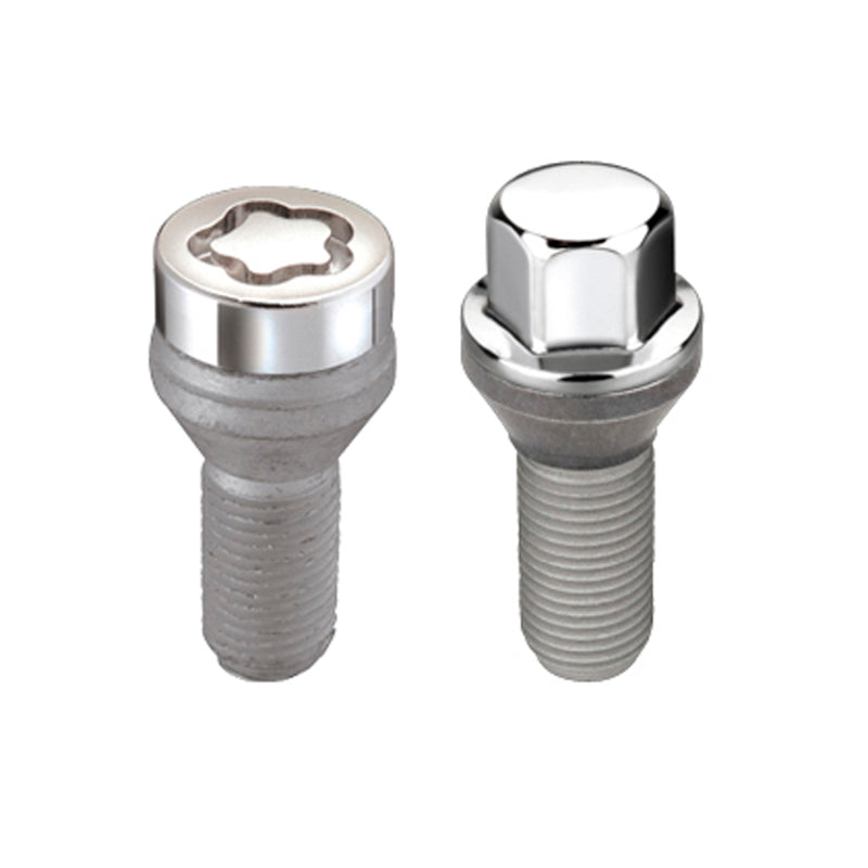 McGard 4 Lug Hex Install Kit w/Locks (Cone Seat Bolt) M12X1.25 / 17mm Hex / 22.0mm Shank L. - Chrome McGard 4 Lug Hex Install Kit w/Locks (Cone Seat Bolt) M12X1.25 / 17mm Hex / 22.0mm Shank L. - Chrome