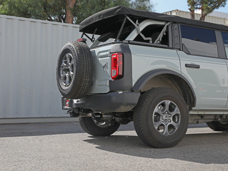 aFe Vulcan 3in 304 SS Cat-Back Exhaust 2021 Ford Bronco L4-2.3L (t)/V6-2.7L (tt) w/ Black Tips aFe Vulcan 3in 304 SS Cat-Back Exhaust 2021 Ford Bronco L4-2.3L (t)/V6-2.7L (tt) w/ Black Tips