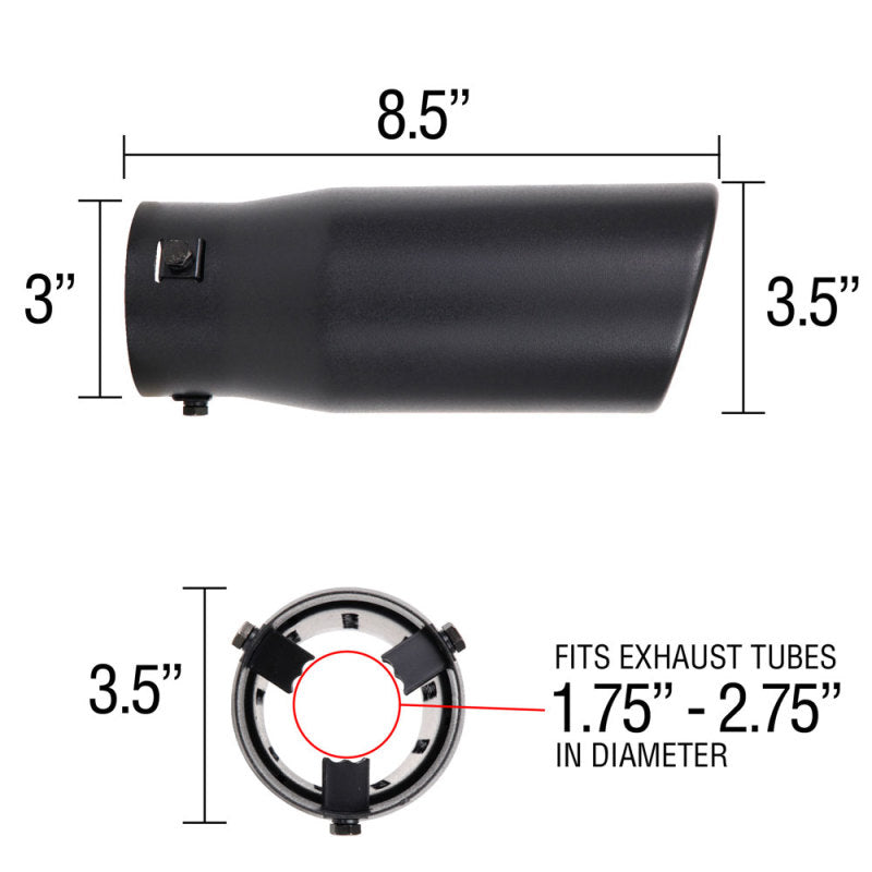 Spectre Exhaust Tip 3-1/2in. OD / Slant - Black Spectre Exhaust Tip 3-1/2in. OD / Slant - Black