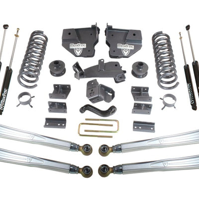 MaxTrac 14-18 RAM 2500 4WD 6in/3in MaxPro Coil Lift Kit w/4-Link Arms & MaxTrac Shocks