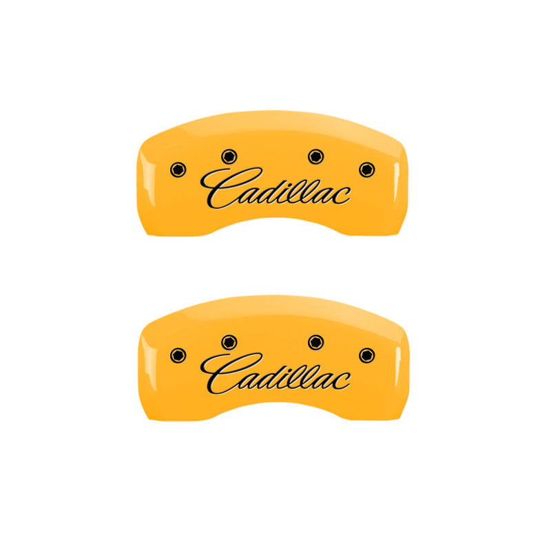 MGP 4 Caliper Covers Engraved F & R Cursive/Cadillac Yellow Finish Black Char 2004 Cadillac CTS MGP 4 Caliper Covers Engraved F & R Cursive/Cadillac Yellow Finish Black Char 2004 Cadillac CTS