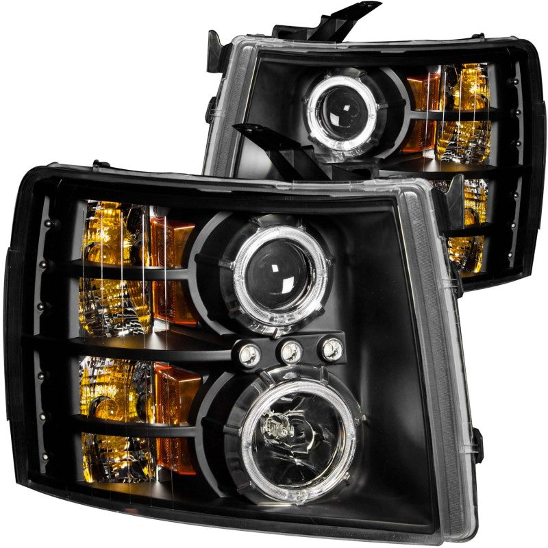ANZO 2007-2013 Chevrolet Silverado 1500 Projector Headlights w/ Halo Black ANZO 2007-2013 Chevrolet Silverado 1500 Projector Headlights w/ Halo Black