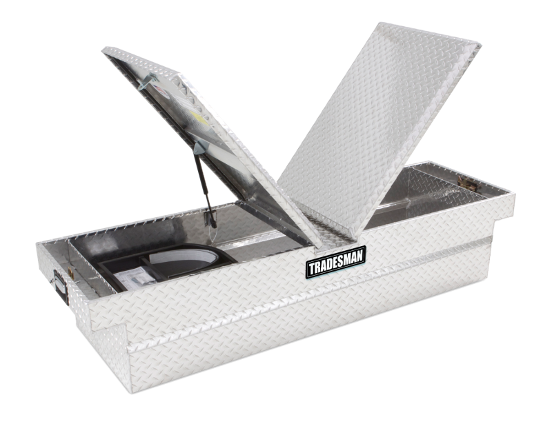 Tradesman Aluminum Gull Wing Cross Bed Truck Tool Box w/Push Button (70in.) - Brite Tradesman Aluminum Gull Wing Cross Bed Truck Tool Box w/Push Button (70in.) - Brite