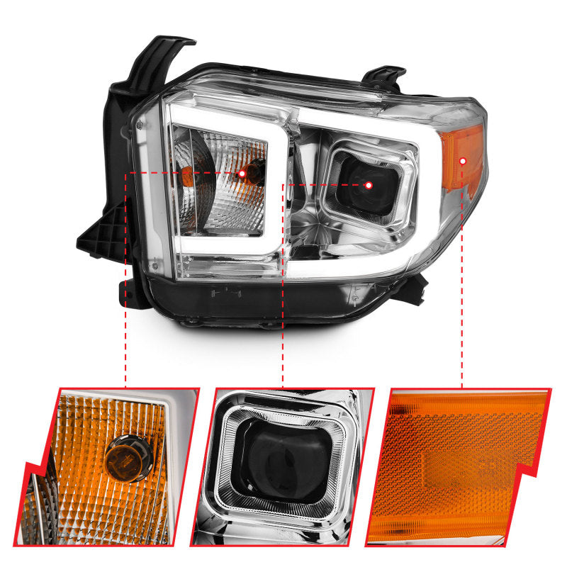 ANZO 14-17 Toyota Tundra Plank Style Projector Headlights Chrome w/ Amber ANZO 14-17 Toyota Tundra Plank Style Projector Headlights Chrome w/ Amber