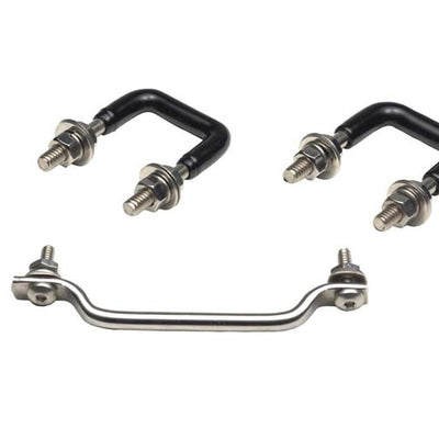 Kentrol 87-95 Jeep Wrangler YJ Windshield Tie Down Kit - Polished Silver