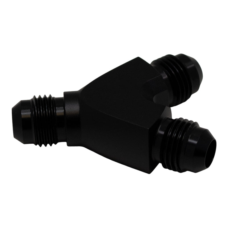 DeatschWerks 6AN Male Flare to 6AN Male Flare to 6AN Male Flare Y Fitting - Anodized Matte Black DeatschWerks 6AN Male Flare to 6AN Male Flare to 6AN Male Flare Y Fitting - Anodized Matte Black