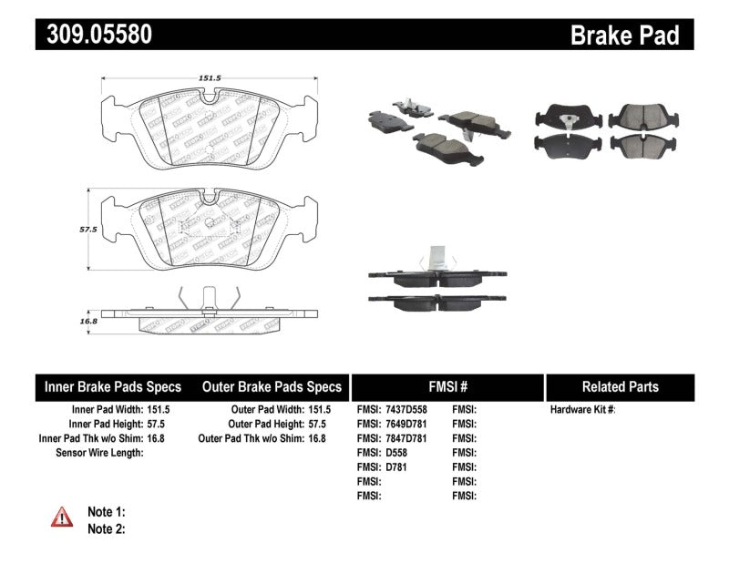 StopTech 96-02 BMW Z3 / 03-08 Z4 / 97-00 323 / 10/90-99 325/328 (E30/E36) Front Brake Pads StopTech 96-02 BMW Z3 / 03-08 Z4 / 97-00 323 / 10/90-99 325/328 (E30/E36) Front Brake Pads