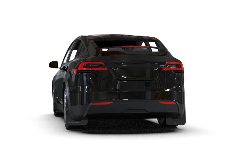 Rally Armor 22-26 Tesla Model X Black UR Mud Flap - Metallic Black Logo Rally Armor 22-26 Tesla Model X Black UR Mud Flap - Metallic Black Logo
